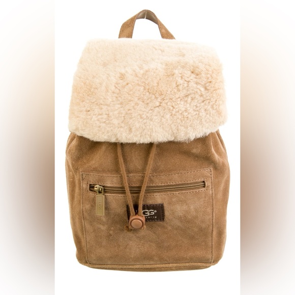 UGG Handbags - UGG Nordie shearling/sherpa & suede leather mini backpack